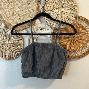 Aerie denim print cropped tank